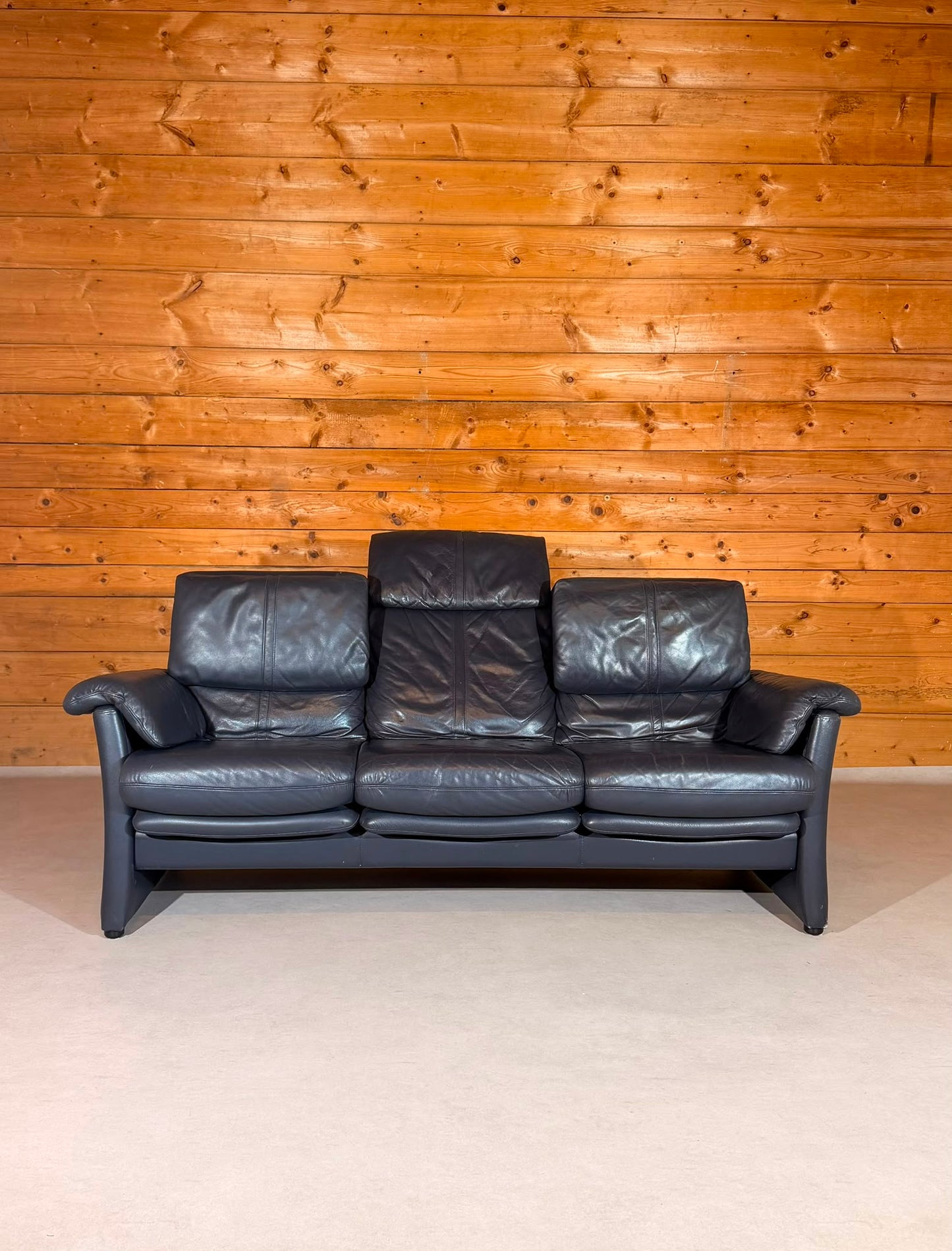 Longlife Valdalpone Leder 3-Sitzer Sofa in Dunkelblau