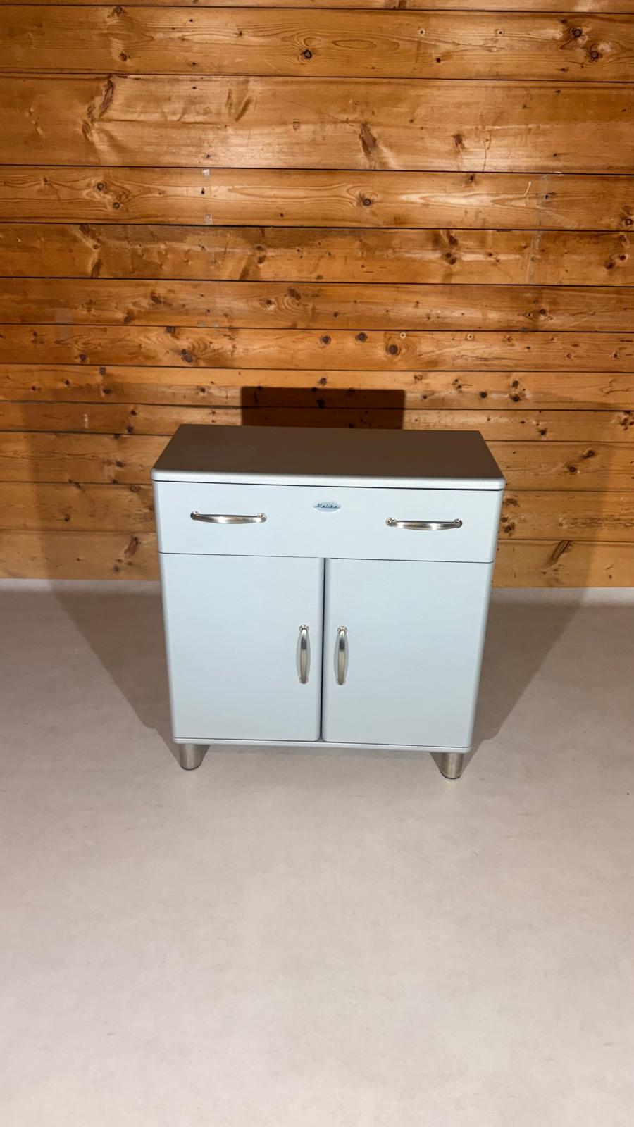 Tenzo Malibu Kommode Sideboard in Silber mit 2 Türen