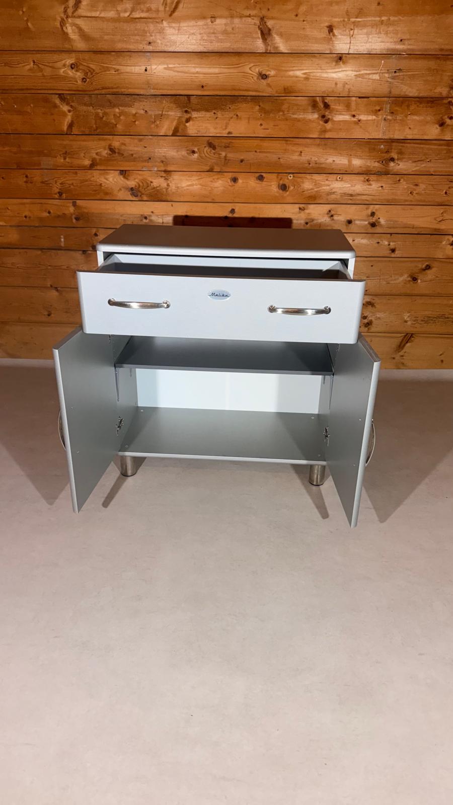 Tenzo Malibu Kommode Sideboard in Silber mit 2 Türen