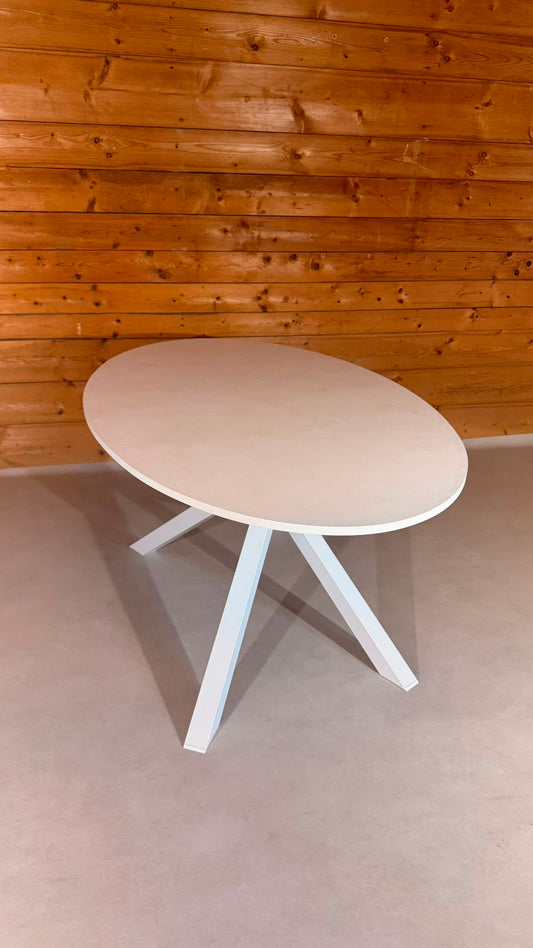 IKEA MARIEDAMM Ovaler Tisch Weiss Metallgestell