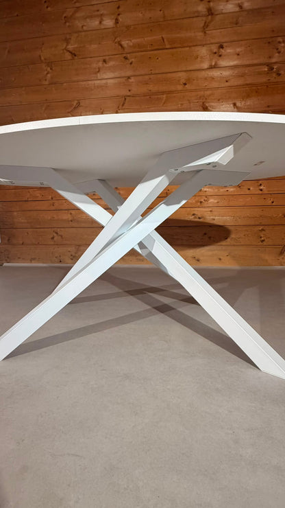 IKEA MARIEDAMM Ovaler Tisch Weiss Metallgestell