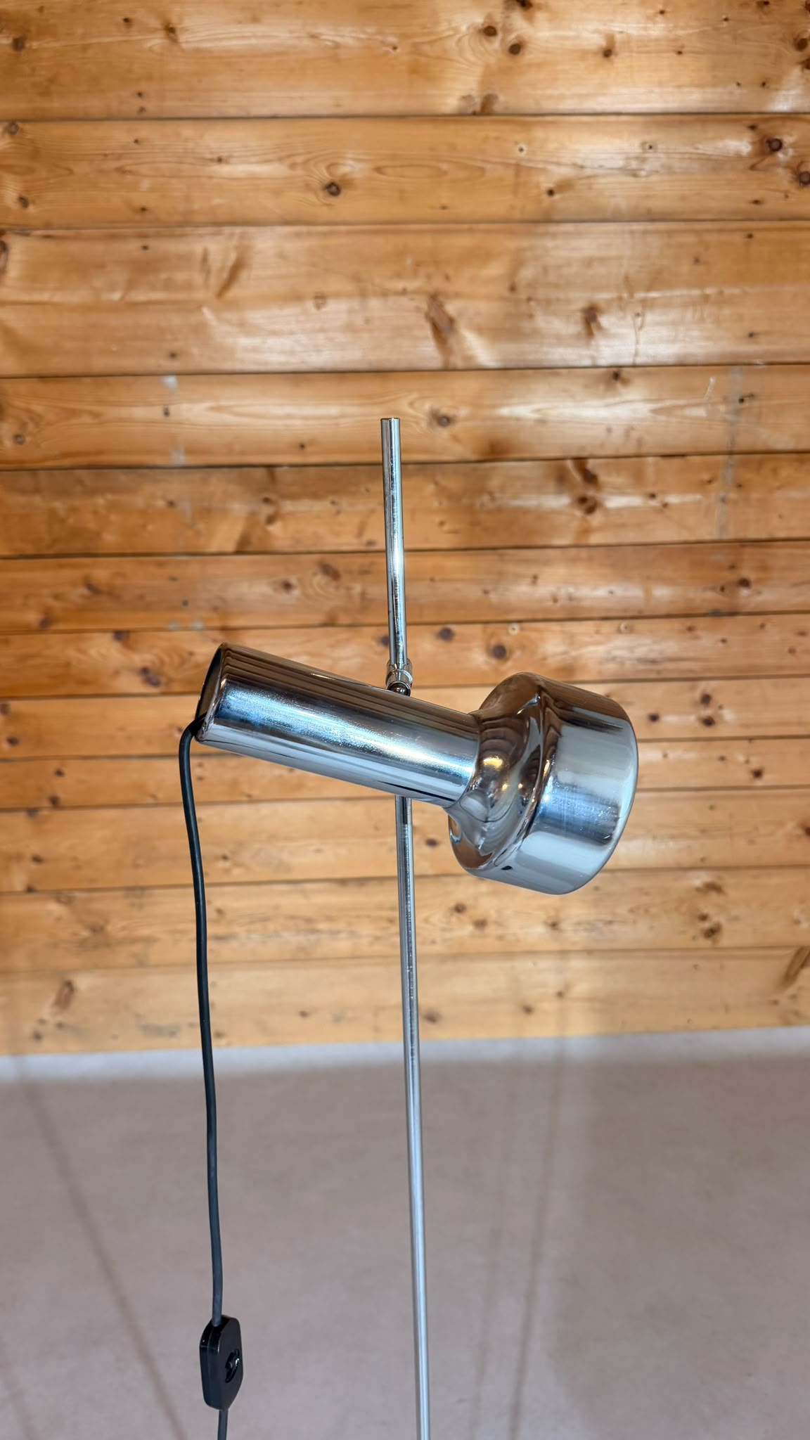 Vintage Spot Stehlampe Chrom verstellbar 70er Design