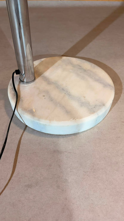 Design Bogenlampe 5-flammig Chrom mit Marmorfuss