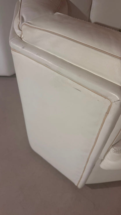 2 Postmoderne Oktagon Loungesessel aus Leder aus den 80er