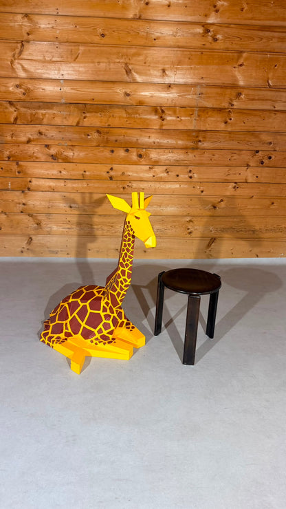 Design Deko Giraffe Skulptur im Origami Stil  aus Sperrholz