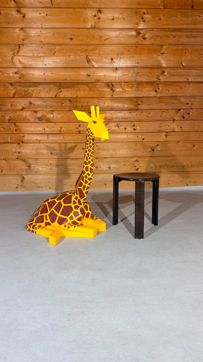 Design Deko Giraffe Skulptur im Origami Stil  aus Sperrholz