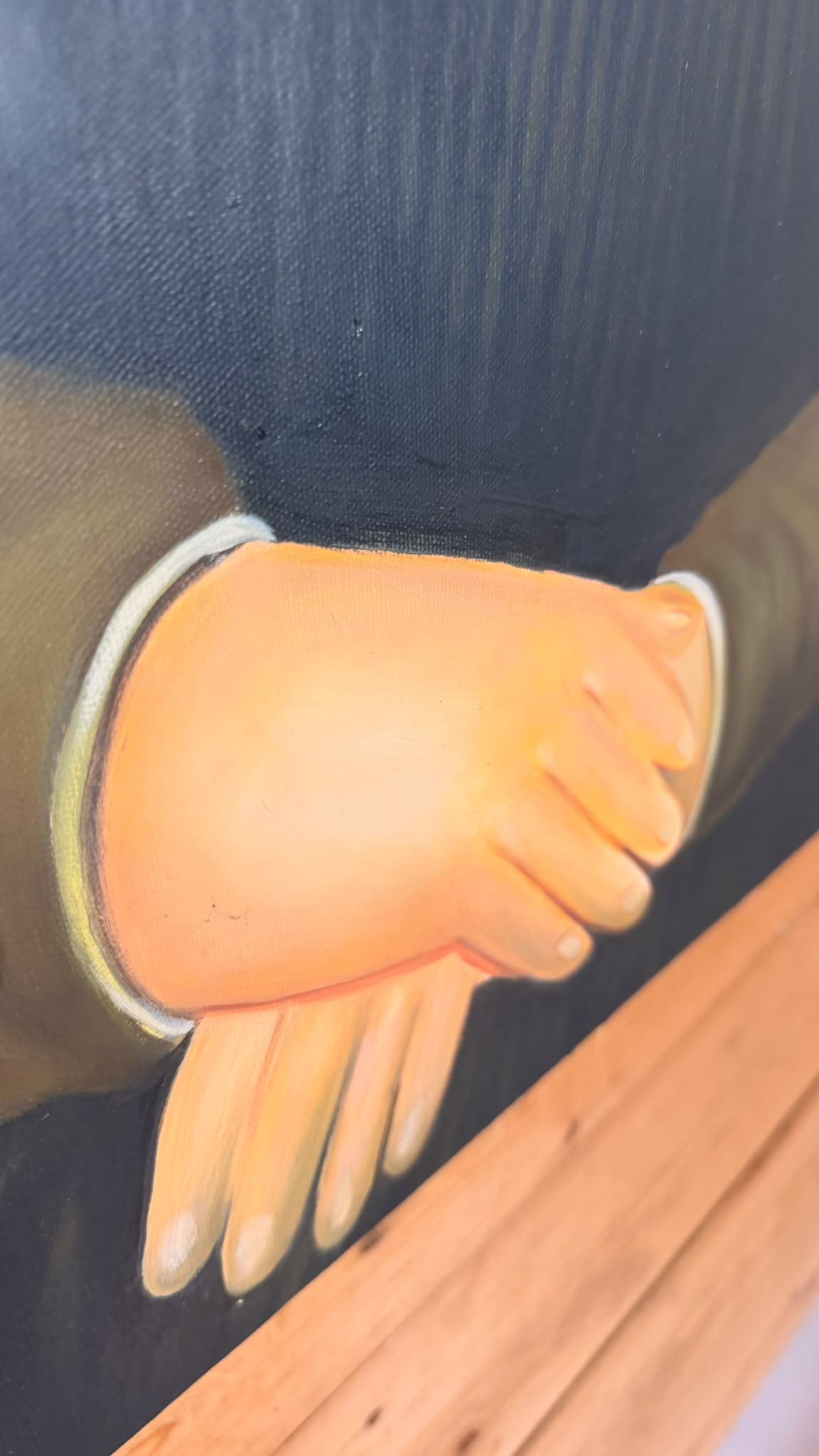 Mona Lisa im Botero Stil Leinwandbild XXL