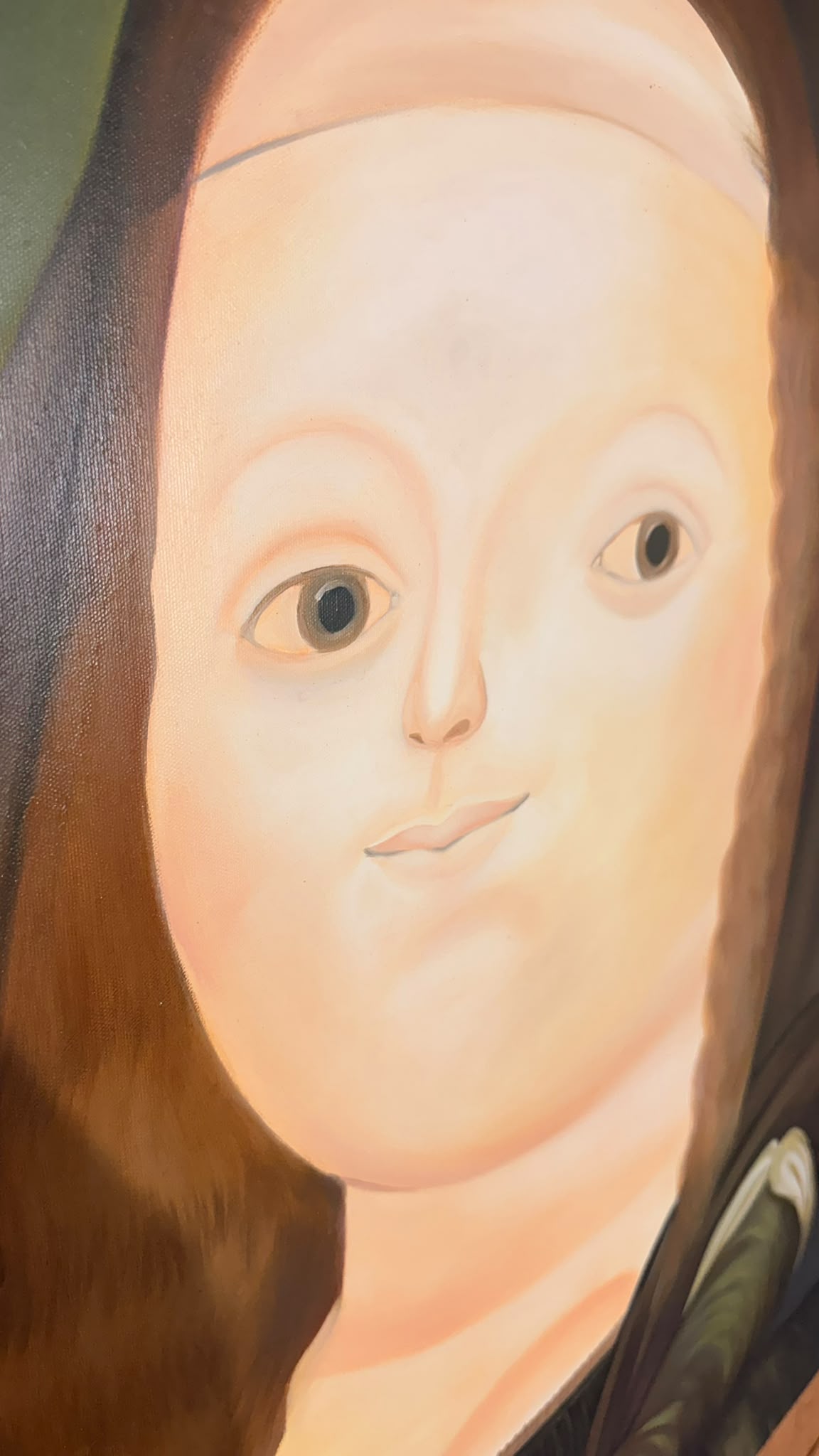 Mona Lisa im Botero Stil Leinwandbild XXL