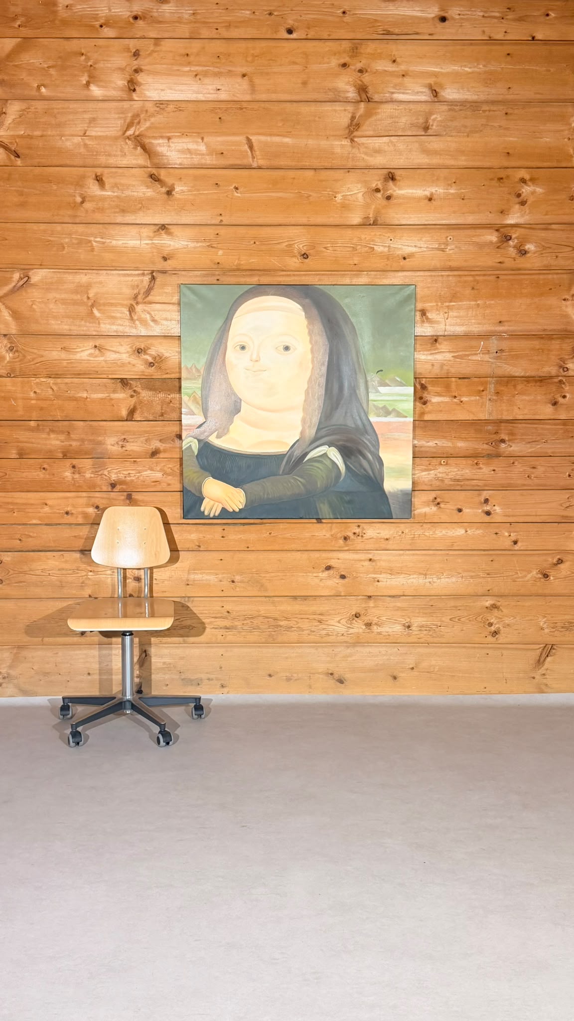 Mona Lisa im Botero Stil Leinwandbild XXL