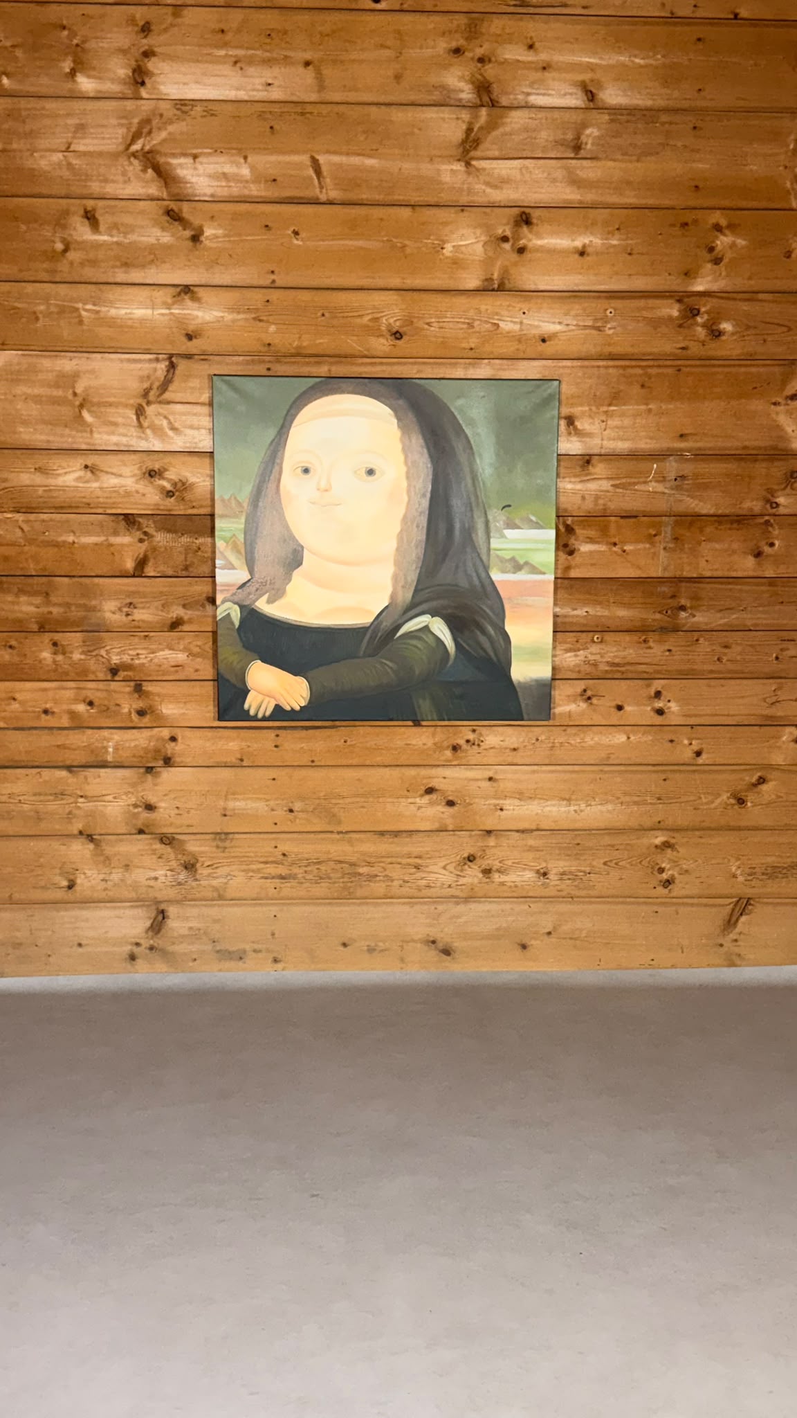 Mona Lisa im Botero Stil Leinwandbild XXL