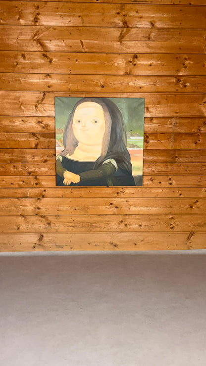 Mona Lisa im Botero Stil Leinwandbild XXL