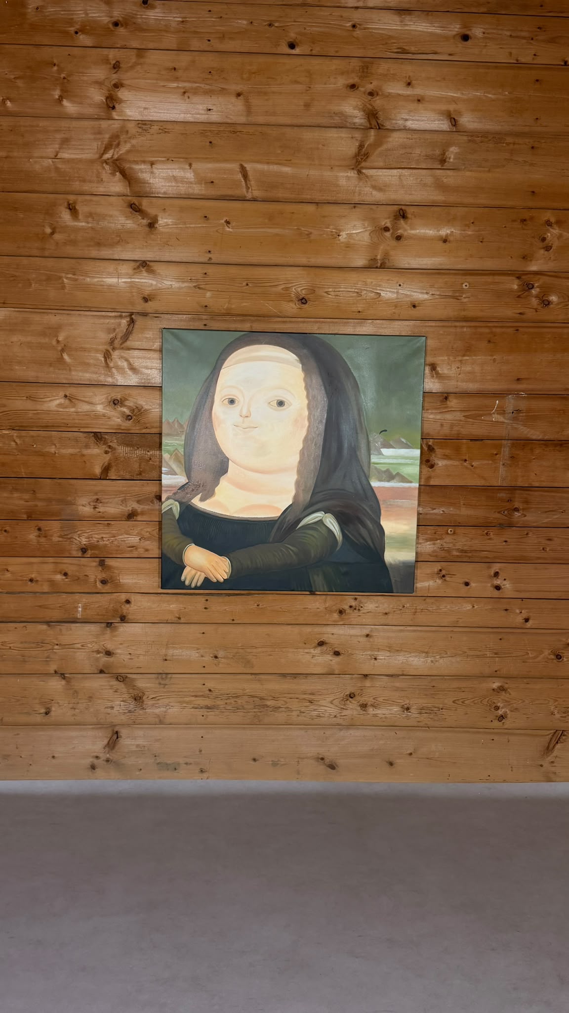 Mona Lisa im Botero Stil Leinwandbild XXL