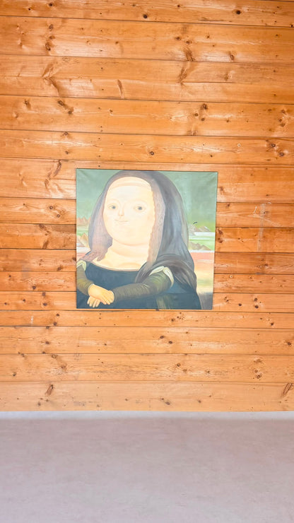 Mona Lisa im Botero Stil Leinwandbild XXL