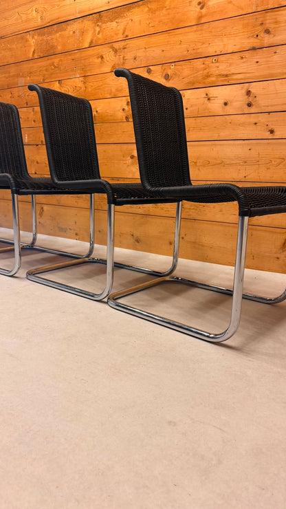 4er Set Tecta B20 Design Freischwinger Geflecht Bauhaus
