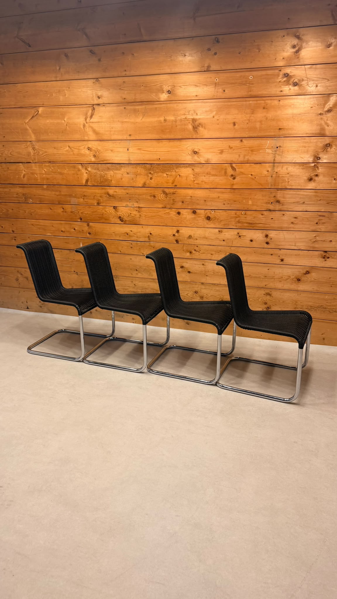 4er Set Tecta B20 Design Freischwinger Geflecht Bauhaus