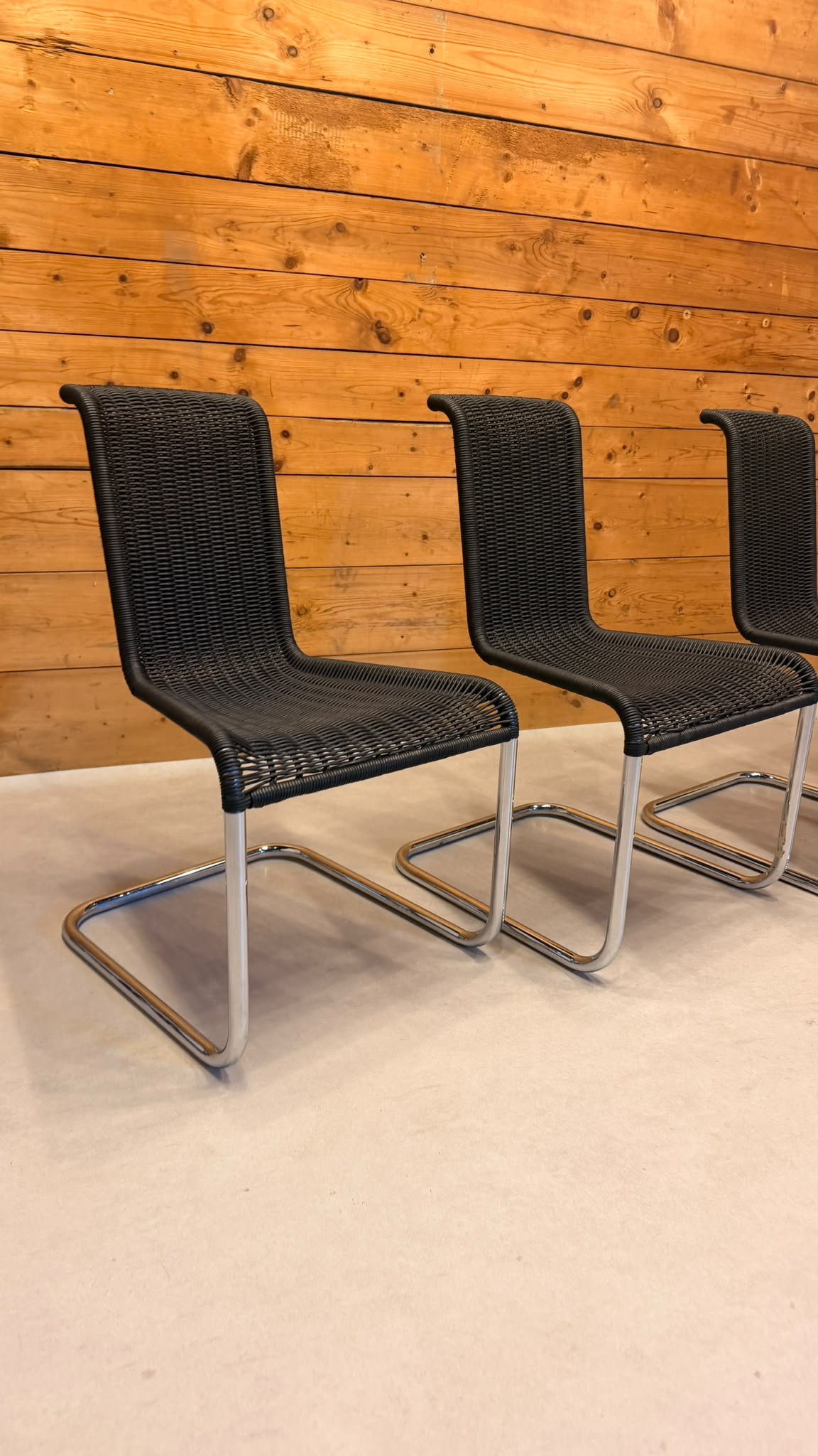 4er Set Tecta B20 Design Freischwinger Geflecht Bauhaus