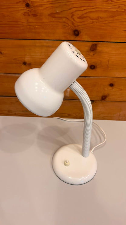 Vintage Retro 80er Schreibtischlampe mit Flexarm in Weiss