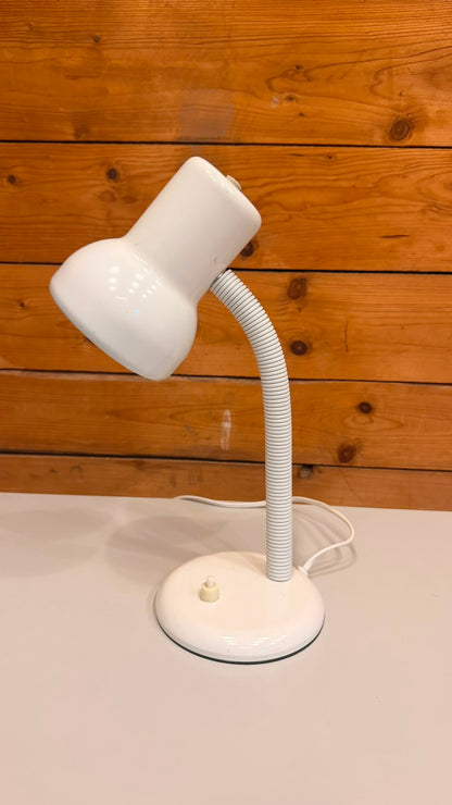 Vintage Retro 80er Schreibtischlampe mit Flexarm in Weiss