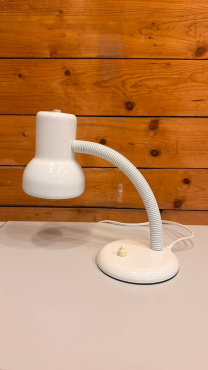 Vintage Retro 80er Schreibtischlampe mit Flexarm in Weiss