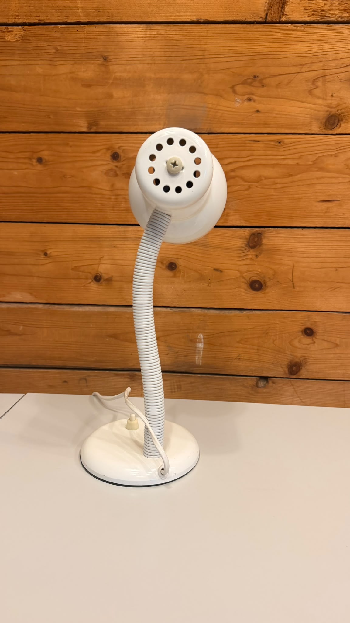 Vintage Retro 80er Schreibtischlampe mit Flexarm in Weiss