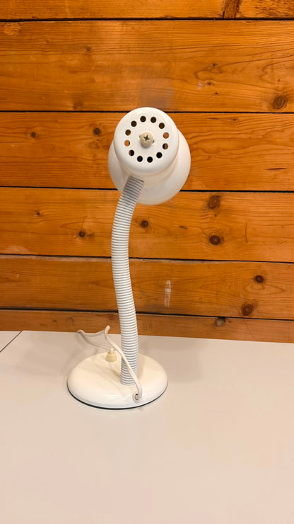 Vintage Retro 80er Schreibtischlampe mit Flexarm in Weiss