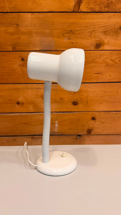 Vintage Retro 80er Schreibtischlampe mit Flexarm in Weiss