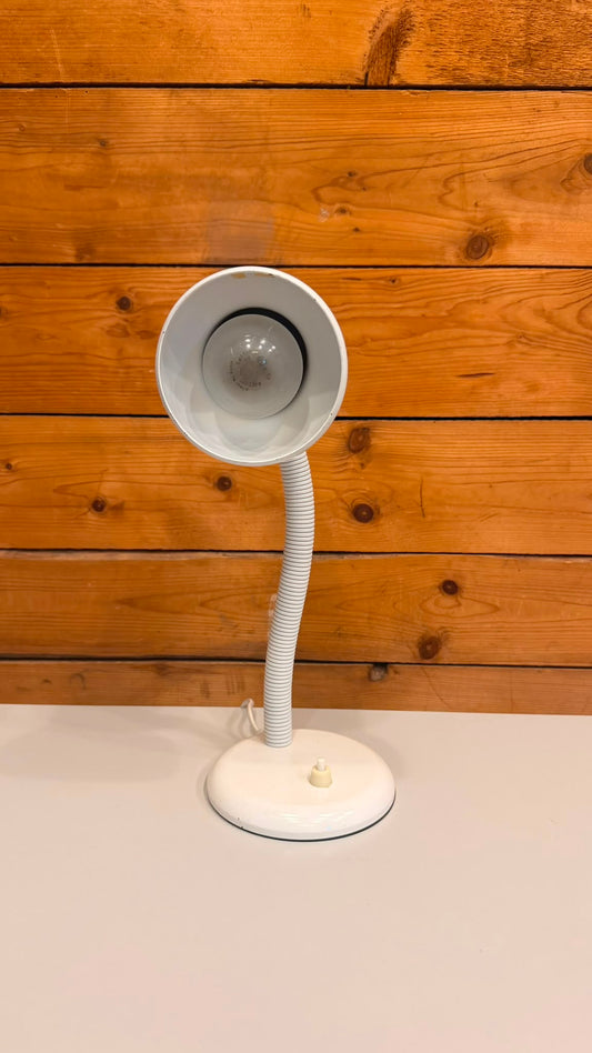 Vintage Retro 80er Schreibtischlampe mit Flexarm in Weiss