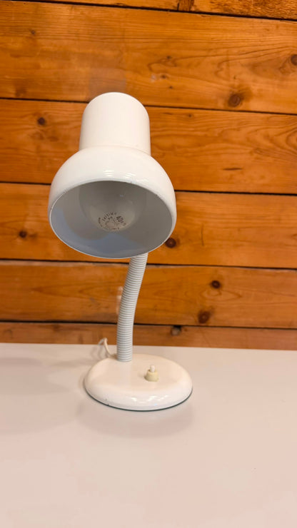 Vintage Retro 80er Schreibtischlampe mit Flexarm in Weiss
