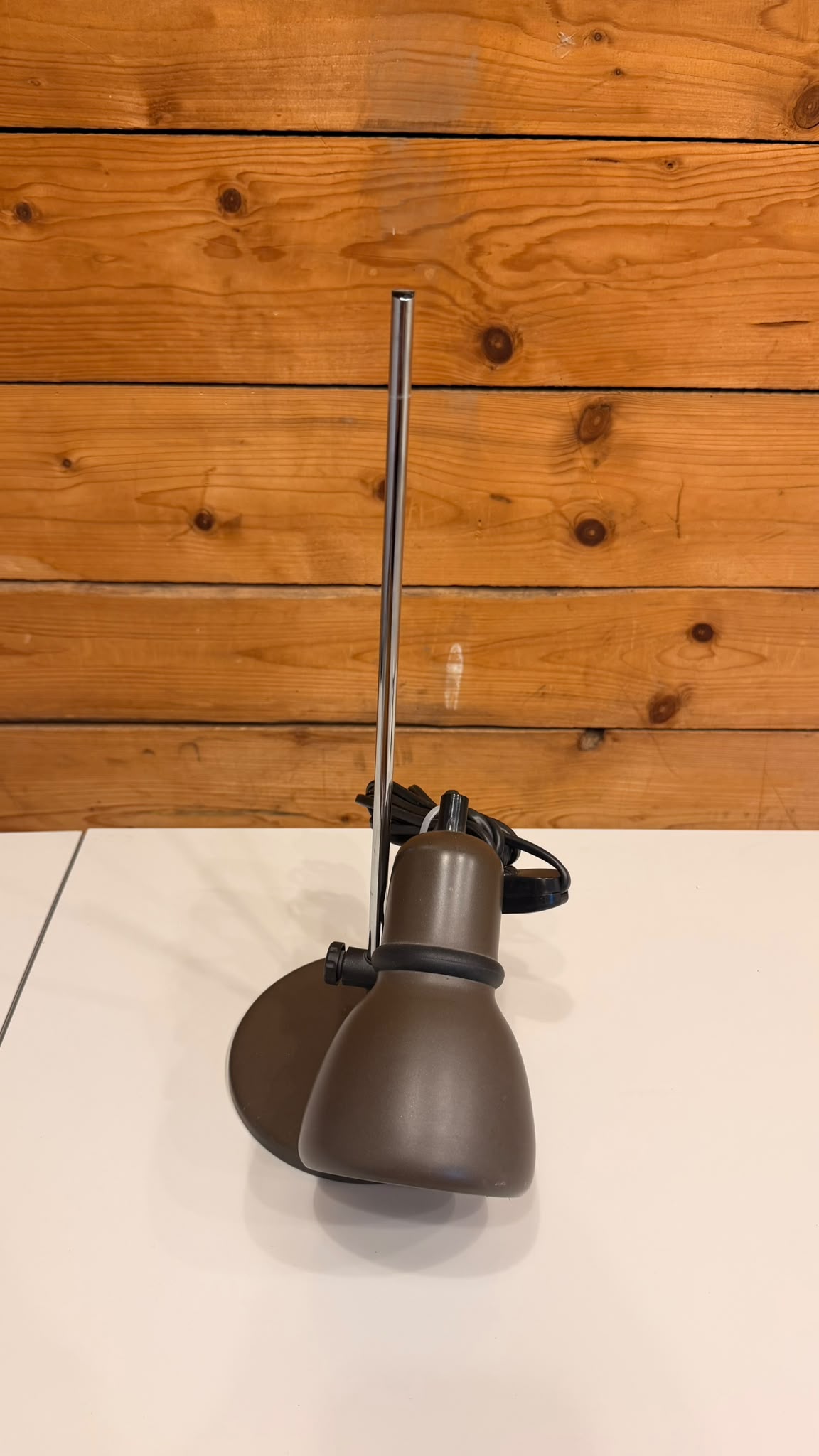 Vintage Space Age Tischlampe in braun und Chrom 70er/80er