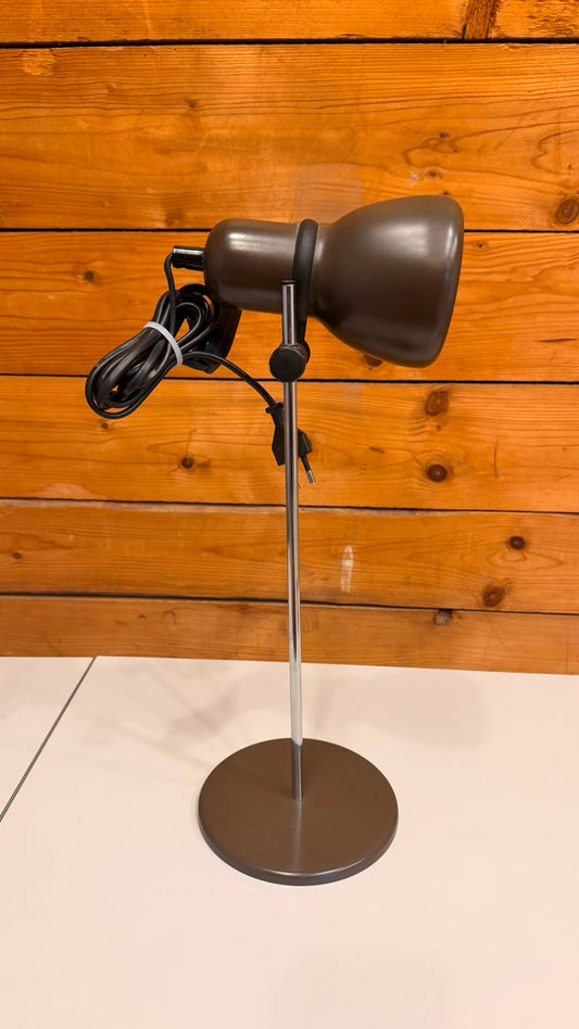 Vintage Space Age Tischlampe in braun und Chrom 70er/80er