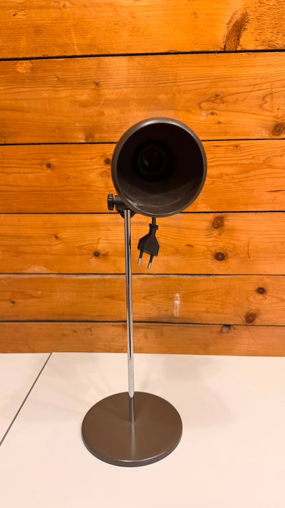 Vintage Space Age Tischlampe in braun und Chrom 70er/80er