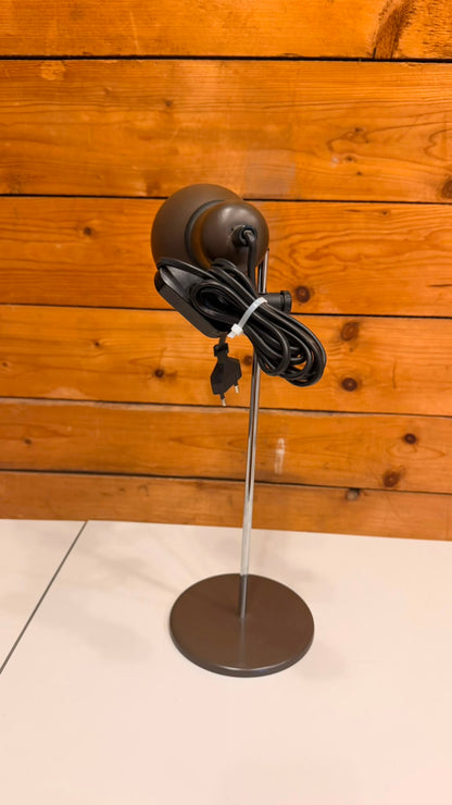 Vintage Space Age Tischlampe in braun und Chrom 70er/80er
