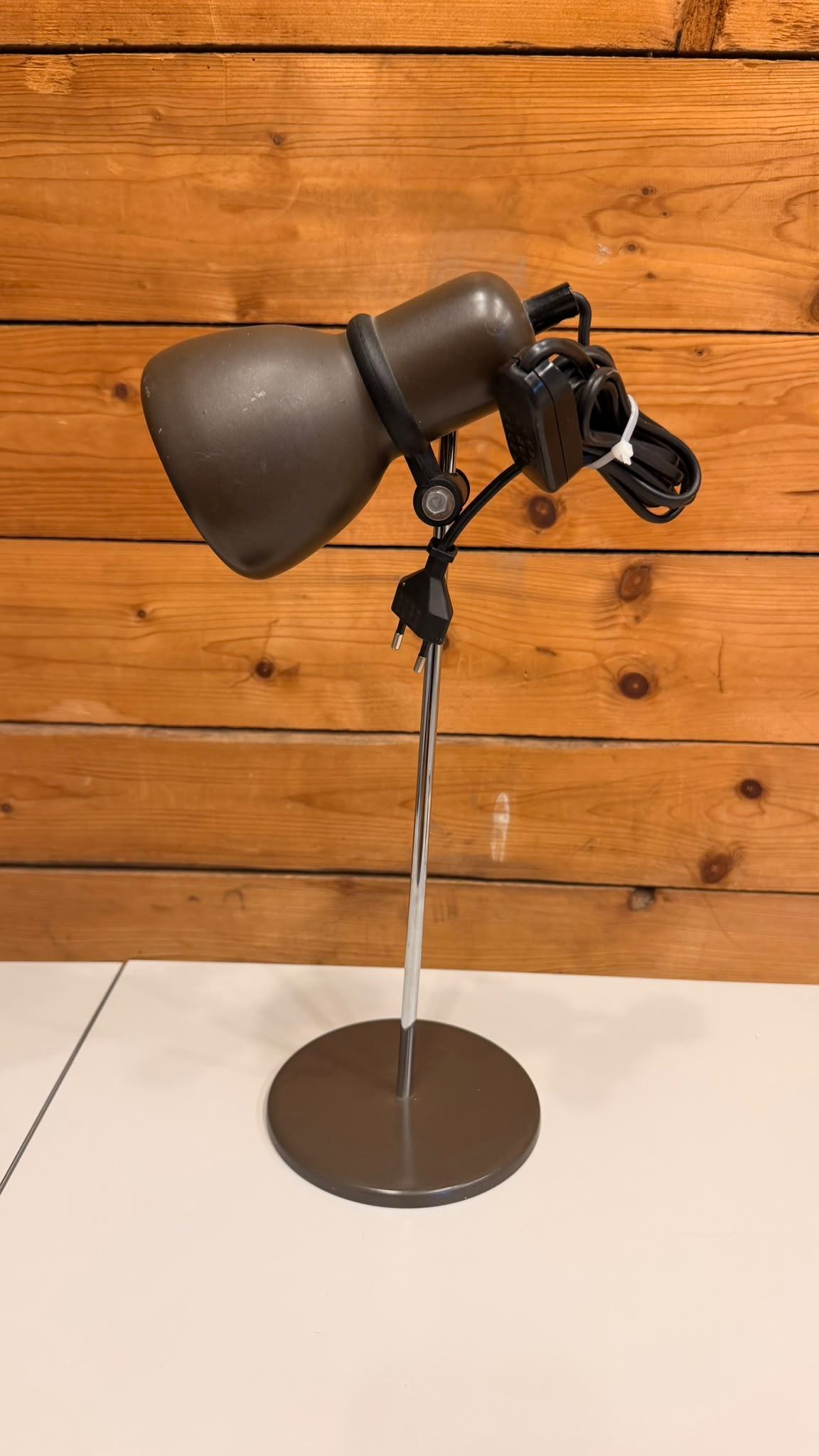Vintage Space Age Tischlampe in braun und Chrom 70er/80er