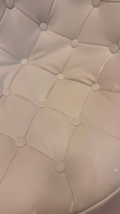 Drehbare Lounge Sessel Weiss Chrom im Space Age Stil