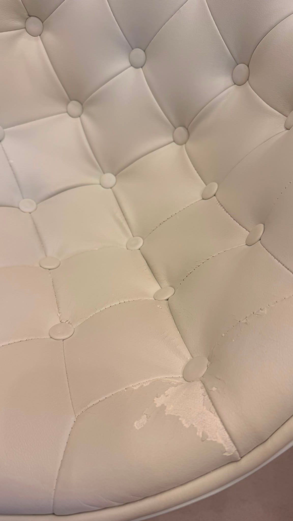 Drehbare Lounge Sessel Weiss Chrom im Space Age Stil