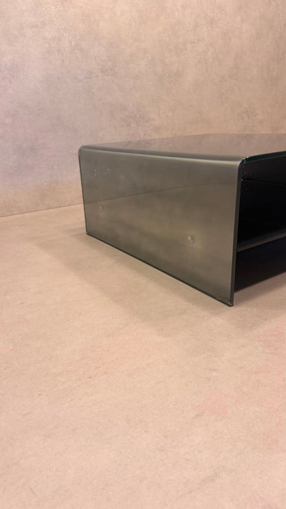 Couchtisch Coffee Table aus gebogenem getöntem Glas