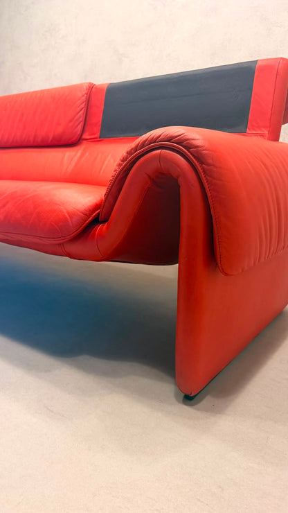 Rotes De Sede DS-2011 Ledersofa aus den 80`s