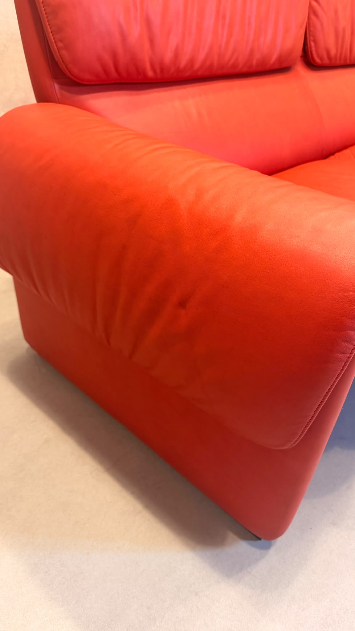 Rotes De Sede DS-2011 Ledersofa aus den 80`s