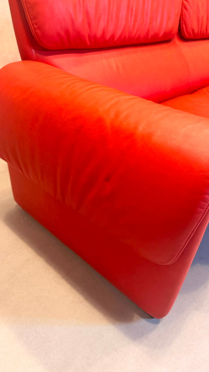 Rotes De Sede DS-2011 Ledersofa aus den 80`s