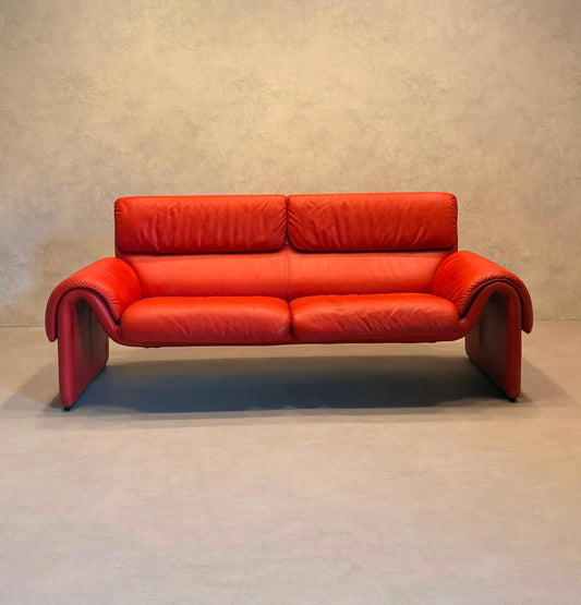 Rotes De Sede DS-2011 Ledersofa aus den 80`s