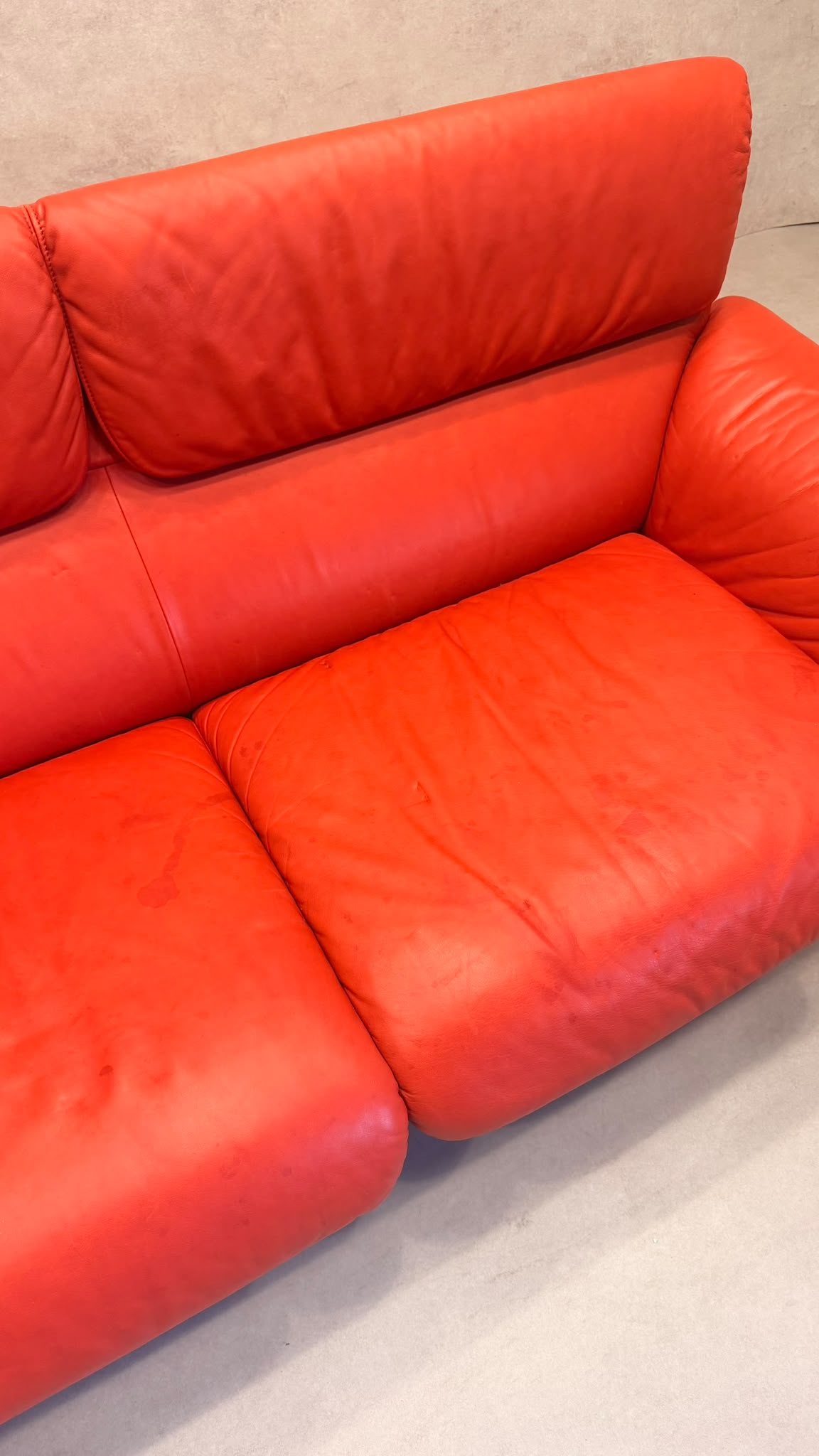 Rotes De Sede DS-2011 Ledersofa aus den 80`s