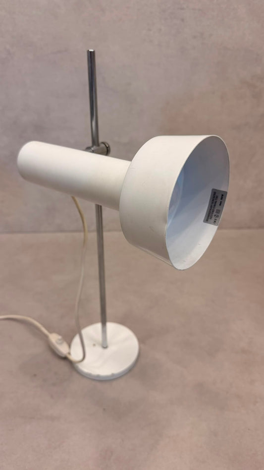 Space Age Tischlampe Weiss Chrom 70er Jahre