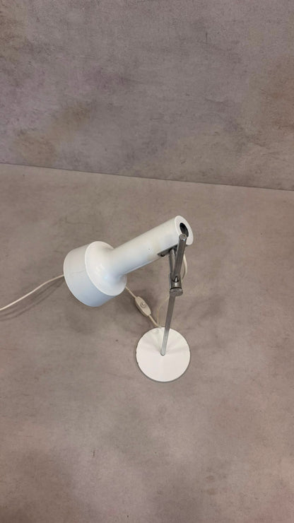 Space Age Tischlampe Weiss Chrom 70er Jahre