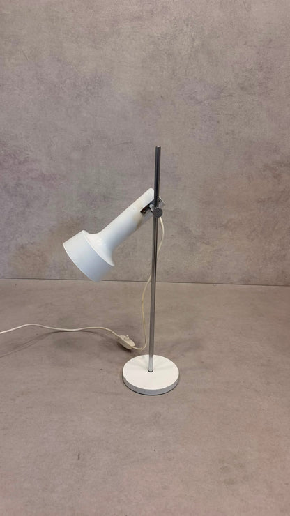 Space Age Tischlampe Weiss Chrom 70er Jahre