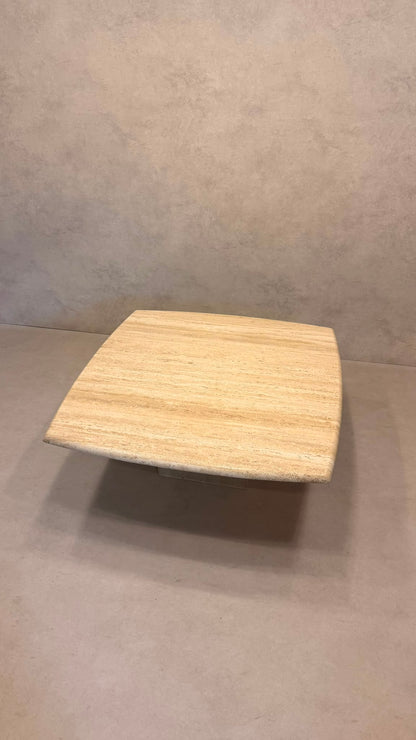 Italienischer vintage Travertin Couchtisch Coffee Table
