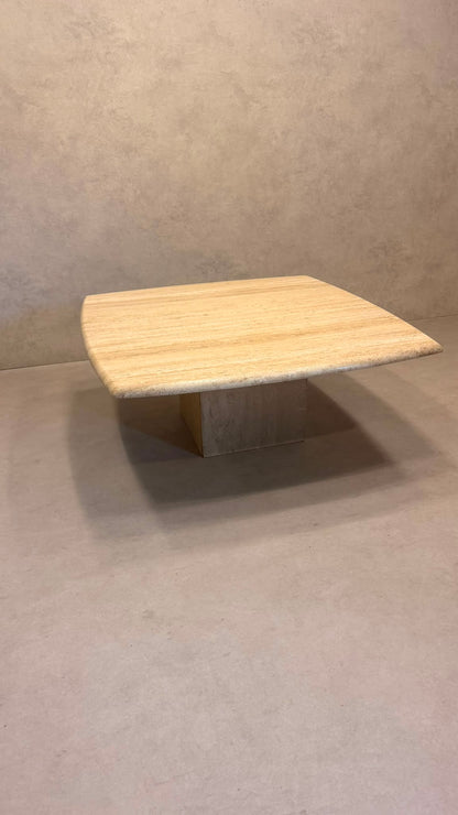 Italienischer vintage Travertin Couchtisch Coffee Table