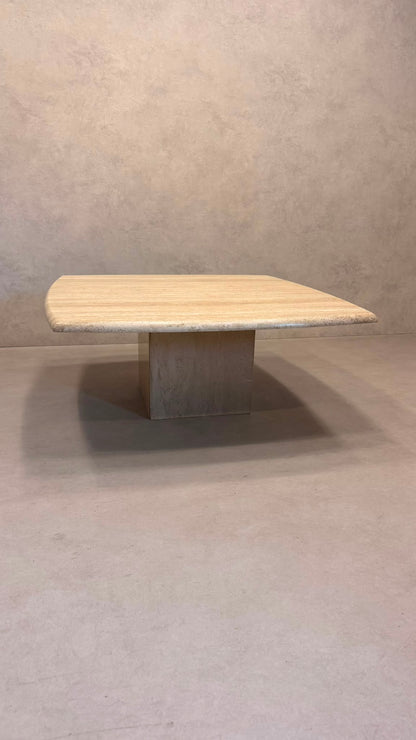 Italienischer vintage Travertin Couchtisch Coffee Table