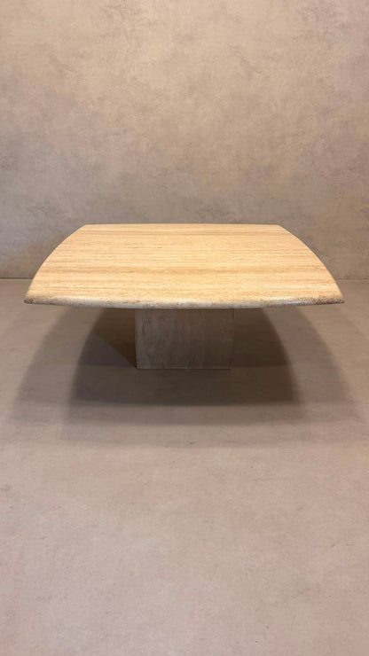 Italienischer vintage Travertin Couchtisch Coffee Table