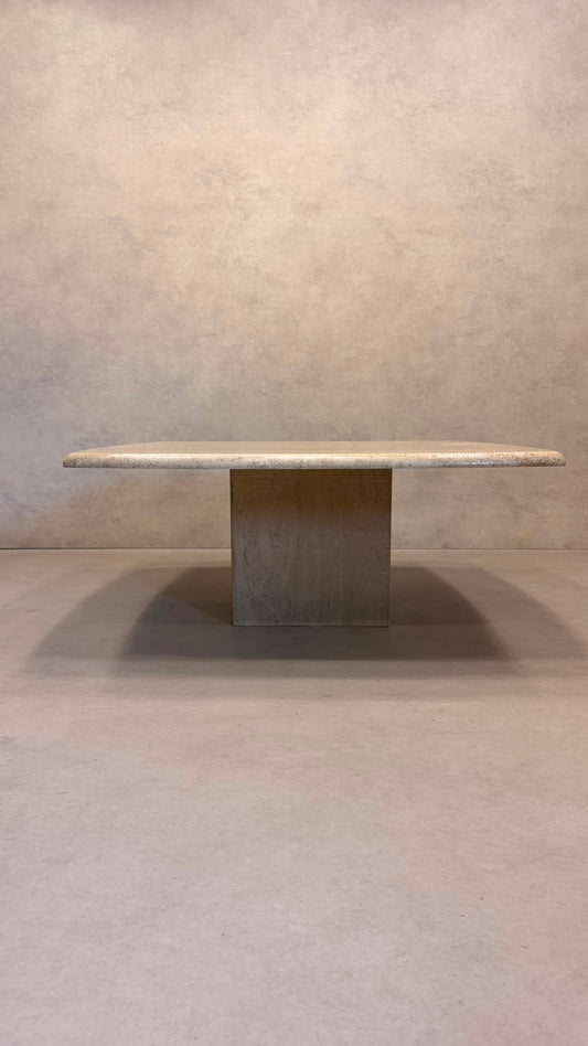 Italienischer vintage Travertin Couchtisch Coffee Table