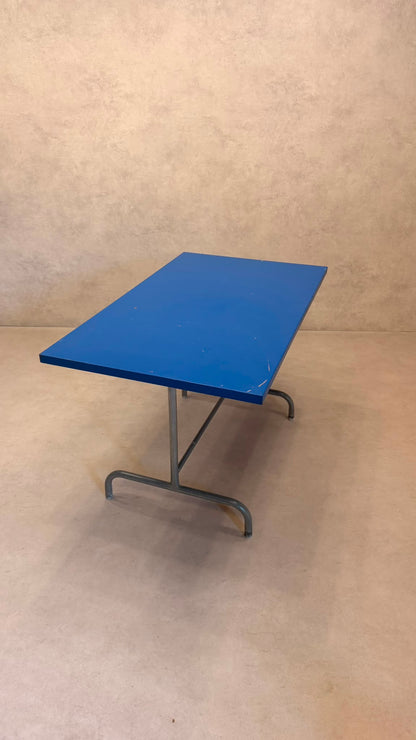 Schaffner Gartentisch klappbar aus Metall in blau lackiert